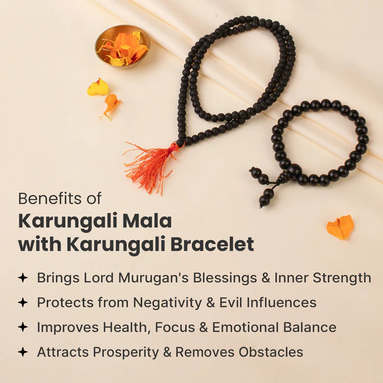 Certified Karungali mala + Karungali Bracelet combo offer
