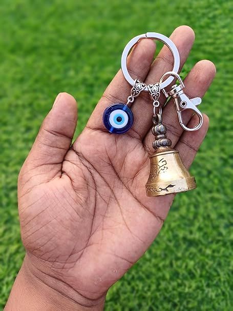 Guardian Bell Keychain with Evil Eye