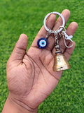 Guardian Bell Keychain with Evil Eye