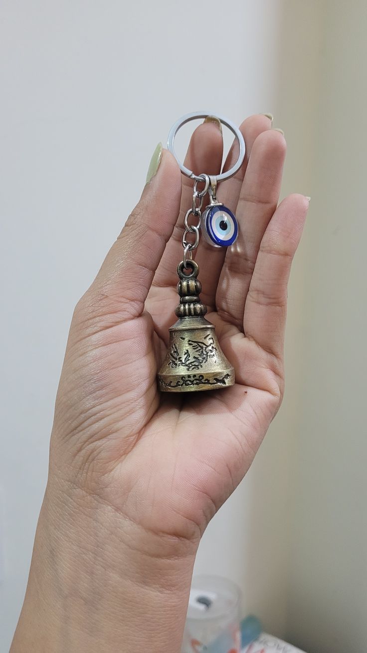 Guardian Bell Keychain with Evil Eye