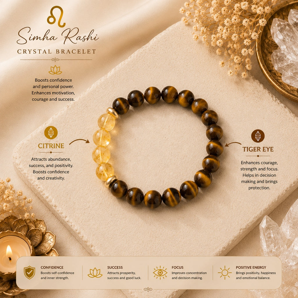 Simha Rashi Bracelet – Powerful Zodiac Energy Bracelet for Leo ಸಿಂಹ ರಾಶಿ ಬ್ರೇಸ್ಲೆಟ್