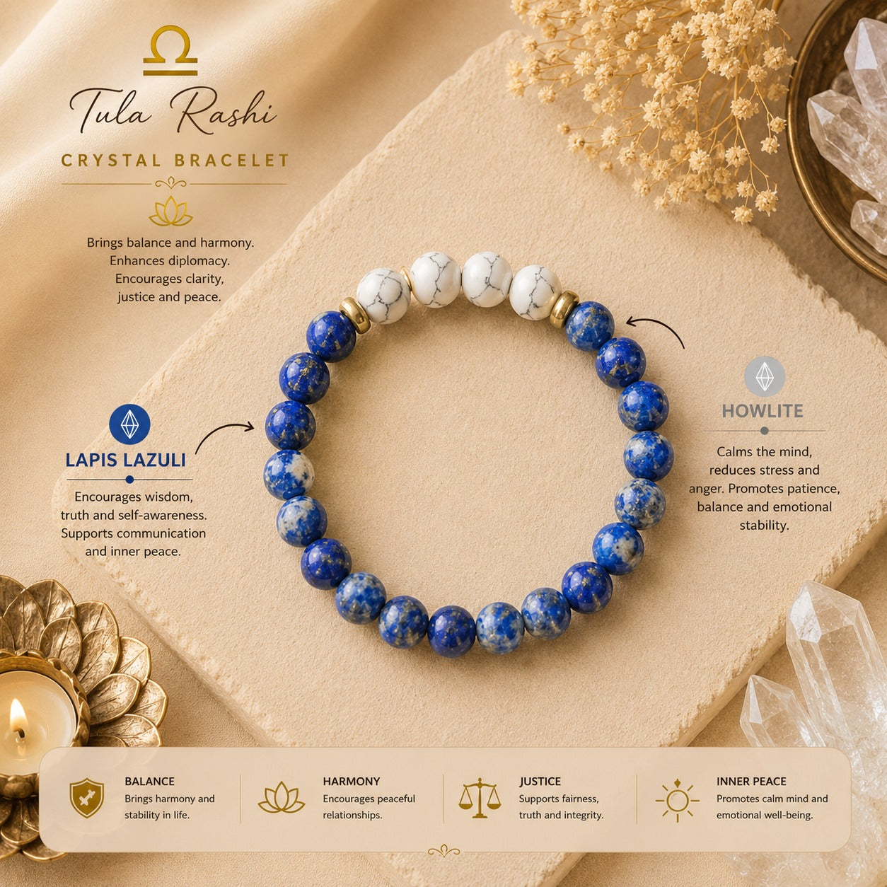 Tula Rashi Bracelet – Powerful Zodiac Energy Bracelet for Libra ತುಲಾ ರಾಶಿ ಬ್ರೇಸ್ಲೆಟ್